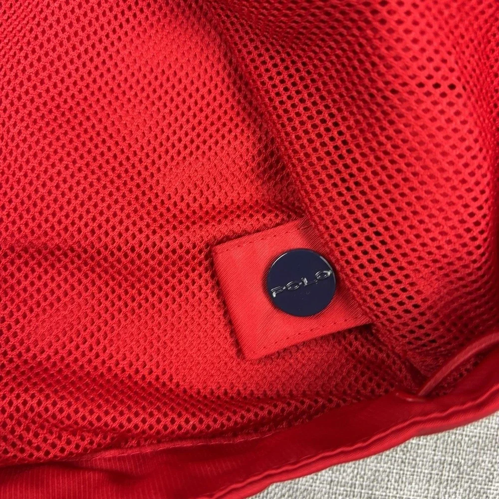 Vintage Polo Ralph Lauren Big Pony Vest Mens Large Red Golf Windbreaker Full Zip